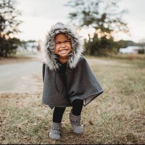 Infant Fringe Gray Boots for Baby Girls